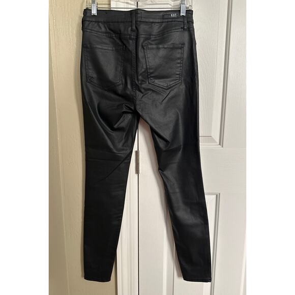 Kut from the Kloth Black Coated Mia High Rise Skinny Jeans‎ Button Fly 6 - Picture 5 of 9